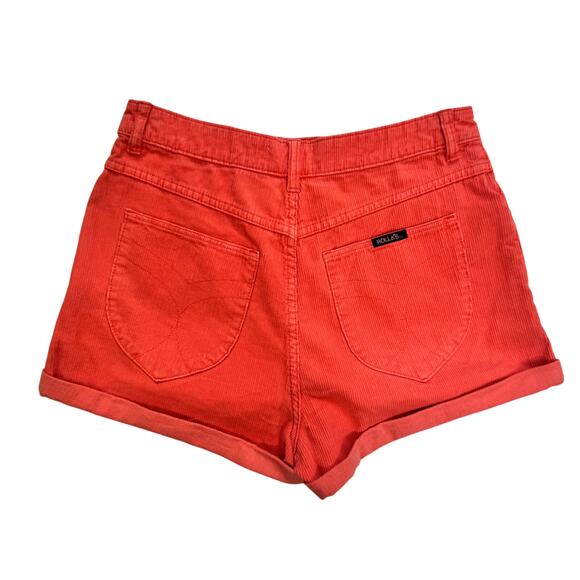 Rolla’s Dusters Corduroy High Rise Slim Shorts Orange Red Women’s 30 90s Retro - Picture 3 of 16